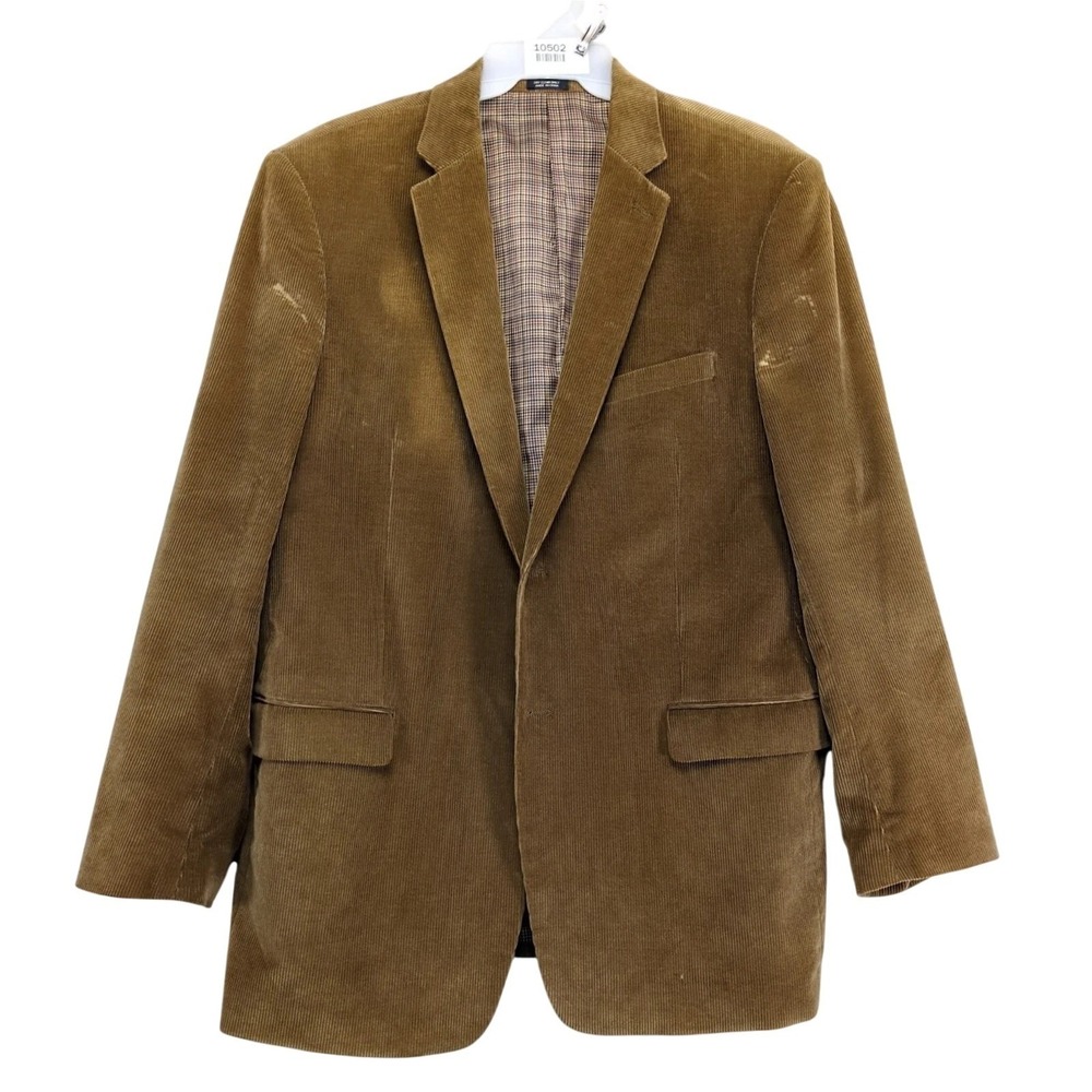 Saddlebred Tan Corduroy Sport Coat Mens 42L Cotton Blazer Jacket Preppy Academia